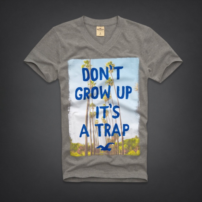 Hollister Hombres cuello en V Corto Remera HCO4074